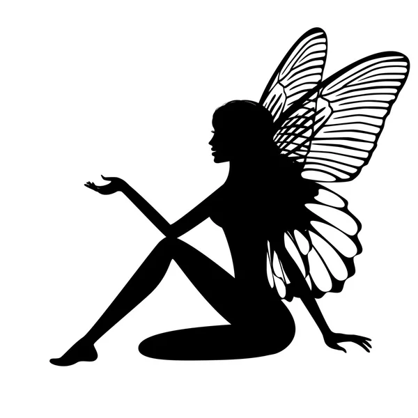 Silhouet van fairy — Stockvector