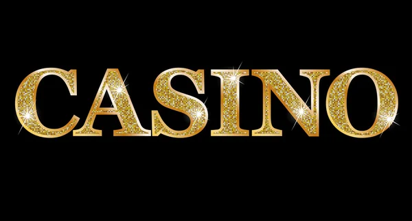 Casino - emblème ou insigne doré — Image vectorielle