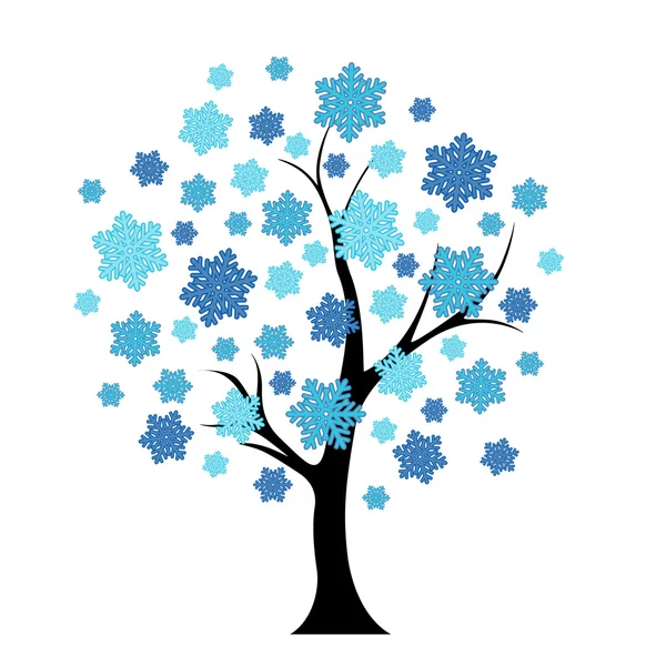 Blue winter tree — Stock Vector