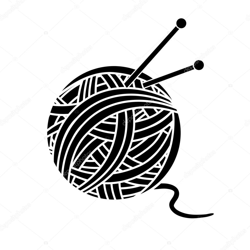 Ball of yarn and needles