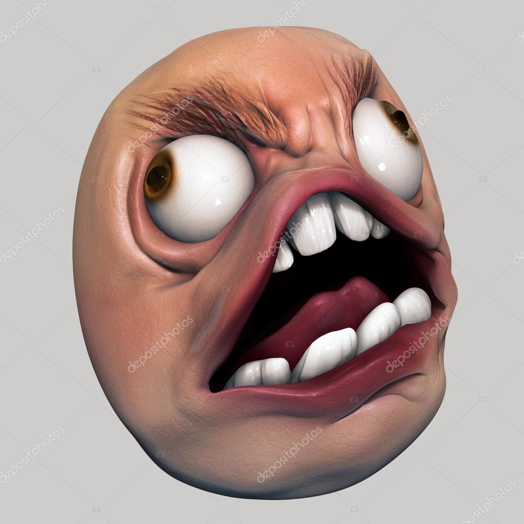 Trollface. Internet troll 3d illustration Stock Illustration