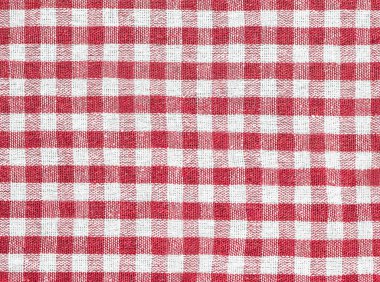 Gingham Çapraz Örgü dokusu. Renkli kırmızı ve beyaz masa örtüsü desenli pankart dizaynı. Duvar kağıdı. Kafe, fırın, restoran menüsü şablonu..