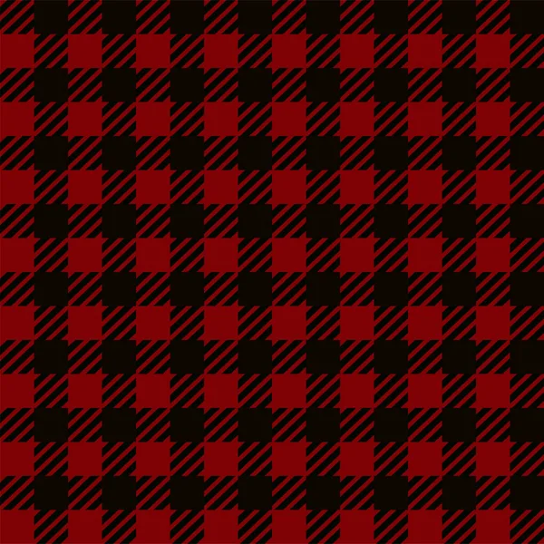 Kırmızı Black Gingham Oduncu Buffalo ekoseli, ekoseli, kusursuz desenli arka plan. Ekose kumaş, masa örtüsü, kıyafet, gömlek, elbise, kağıt, yatak, yorgan, tekstil. Vektör EPS 10.