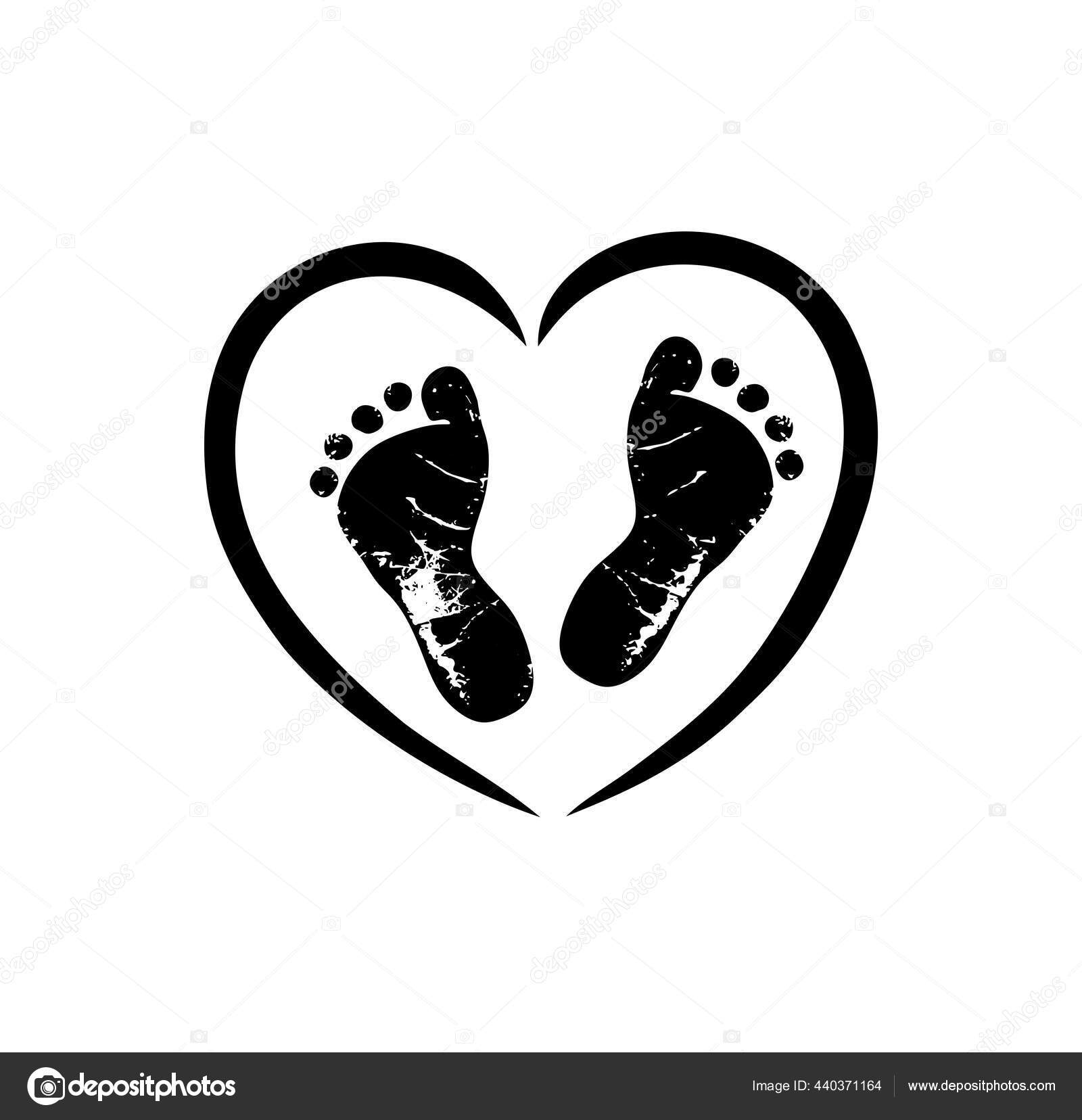 발자국은 디자인이다 걸음걸이는 모양의 윤곽을 이루고 베이비 디오르 태어난 아이콘이야 스톡 벡터 -  ©polina_raulina.mail.ru 440371164, image size:1600x1656