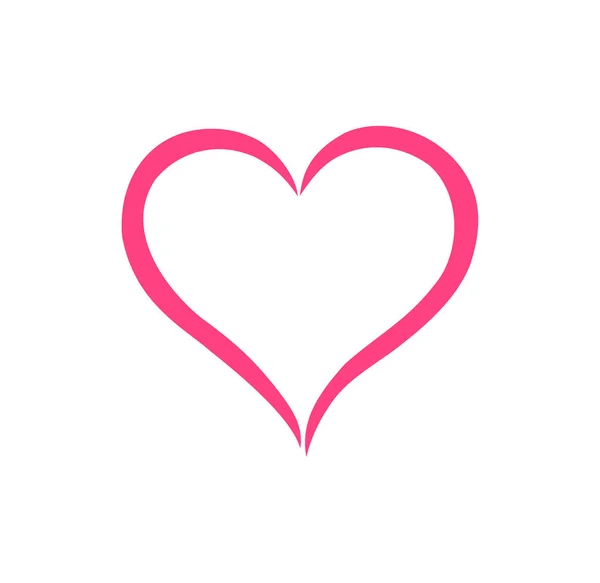 Desenho Forma Coração Rosa Esboço Silhueta Estêncil Símbolo Amor Decoração —  Vetores de Stock