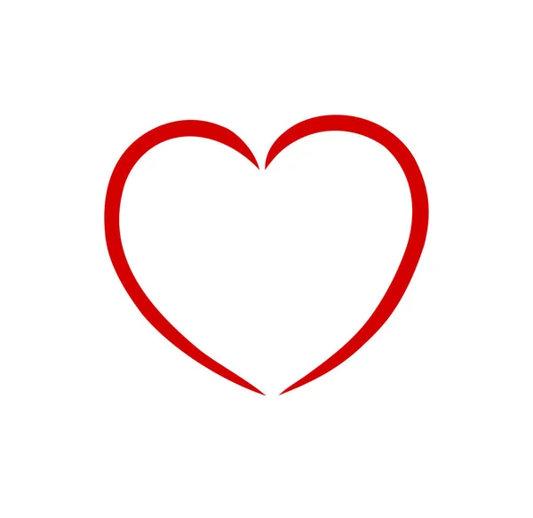Símbolo Amor Desenho Silhueta Coração Vermelho Vetorial Isolado Fundo Branco —  Vetores de Stock