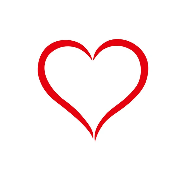 Desenho Forma Coração Vermelho Esboço Silhueta Estêncil Símbolo Amor Decoração —  Vetores de Stock