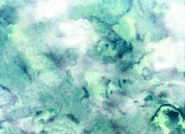 Mavi yeşil dijital suluboya kağıt dokusu. Alkol mürekkebi arka plan. Selamlama, davetiye, hediye kartı kalıbı. Lüks desenli, sıvı sıvı sanat boyası..