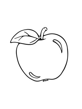 Vector Cartoon Silhouette Ana Hattı Siyah Çizgi Resim Çizimi Beyaz arka planda yaprak ile izole edilmiş. Vinil duvar etiketi. Laser kesiği. Çocuklar için boyama sayfaları..