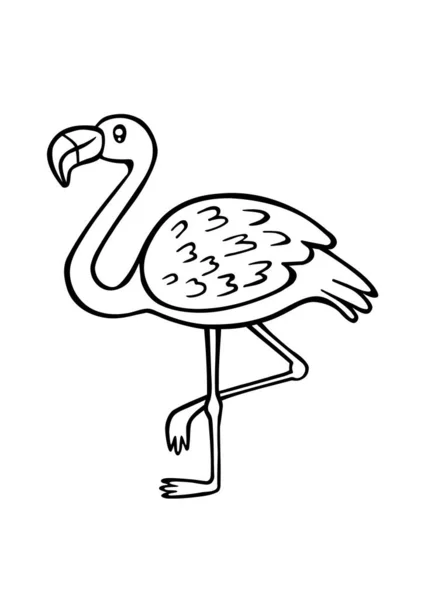 Силуэт Черно Белого Векторного Рисунка Pink Fingo Bird Наклейка Виниловой — стоковый вектор