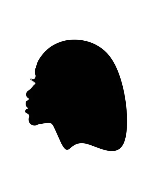 Schwarz Afro Afroamerikanerin Junge Frau Dame Vektor Porträt Kopf Gesicht — Stockvektor