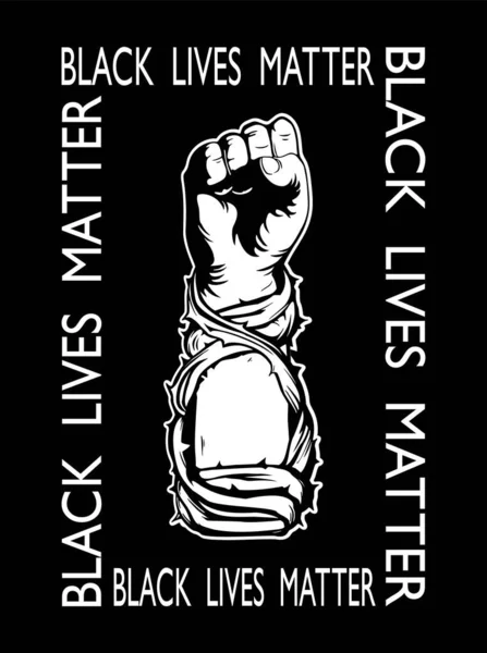 Black Lives Matter Protest Poster Banner Background Derechos Humanos Los — Vector de stock