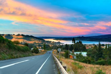 Chiloe Adası yol