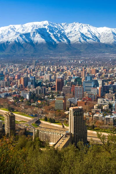 Panoramic View Providencia District Los Andes Mountain Range Back Santiago — Stock Photo, Image