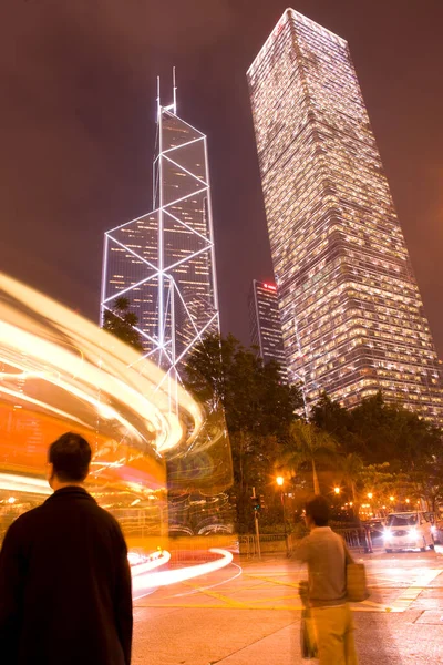 Гонконг Китай Розмивання Вуличного Руху Перед Сучасними Будинками Окрузі Адміралтейство — стокове фото