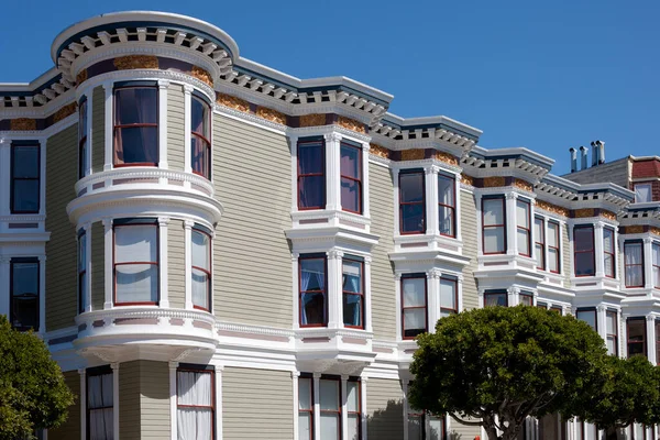 San Francisco California Estados Unidos Detalle Casas Estilo Tradicional Victoriano — Foto de Stock