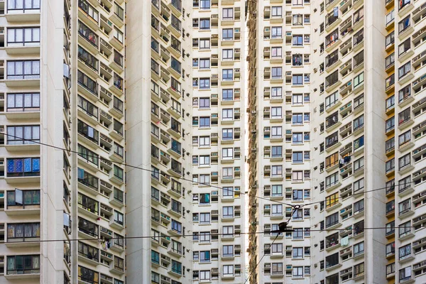 Close Van Een Dichtbevolkt Appartement Hongkong China — Stockfoto