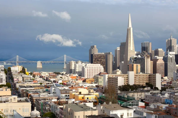 Cityscape Financial District San Francisco Oakland Bay Bridgee San Francisco — Stock fotografie