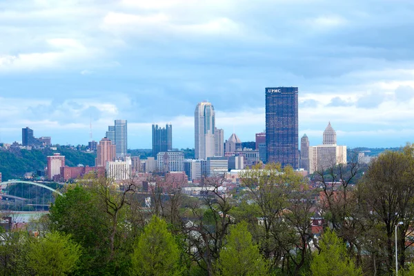 匹兹堡 宾夕法尼亚 位于奥克兰社区和市中心天际线的申利公园 — 图库照片