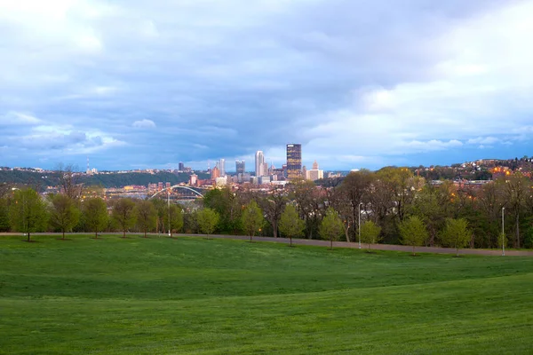 Schenley Park Dzielnicy Oakland Centrum Miasta Skyline Pittsburgh Pensylwania Stany — Zdjęcie stockowe