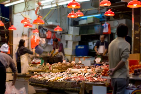 Östra Hongkong Hongkong Island Hongkong Kina Asien Färsk Fisk Butik — Stockfoto