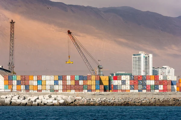 Iquique Regio Tarapaca Şili Kuzey Şili Deki Iquique Limanındaki Konteyner — Stok fotoğraf