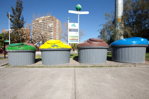 Las Condes Santiago Chile Wilayah Metropolitan Chili Sampah Daur Ulang — Stok Foto