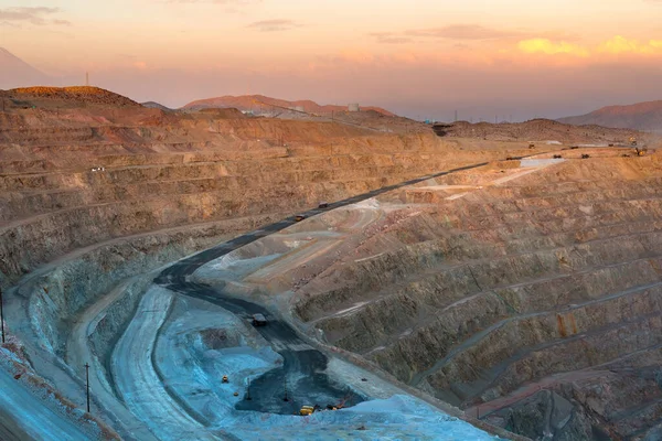 Vista Cima Uma Mina Cobre Céu Aberto Peru — Fotografia de Stock