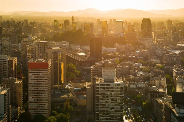 Stadtsilhouette Der Historischen Innenstadt Und Des Stadtzentrums Von Santiago Chile — Stockfoto