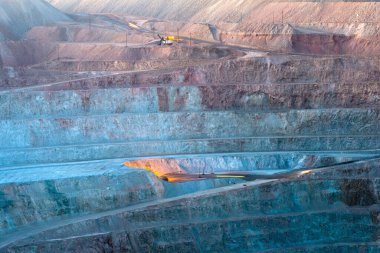 Peru 'da bir bakır madenine yakın çekim.