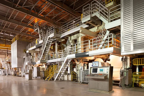 Machines Een Papierfabriek Stockafbeelding