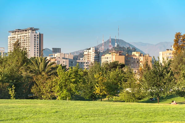 Panorama Bytových Domů Parku Higgins Centru Města Santiago Chile — Stock fotografie