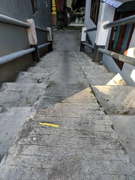 Escadas Para Cima Para Baixo Feitas Cimento Usado Para Acesso — Fotografia de Stock