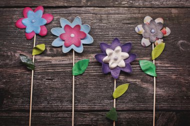 çiçek el yapımı ahşap arka plan