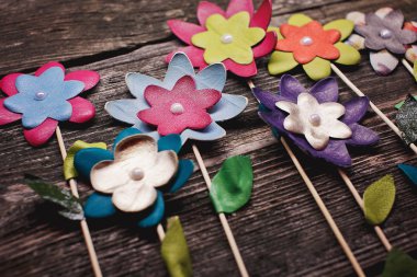 çiçek el yapımı ahşap arka plan