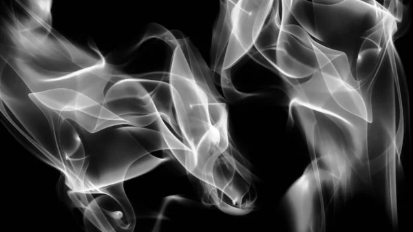 White Smoke Black Background — Stock Photo, Image