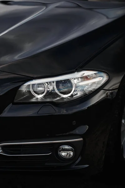 Vertical Photo Car Headlights Close Stock Picture