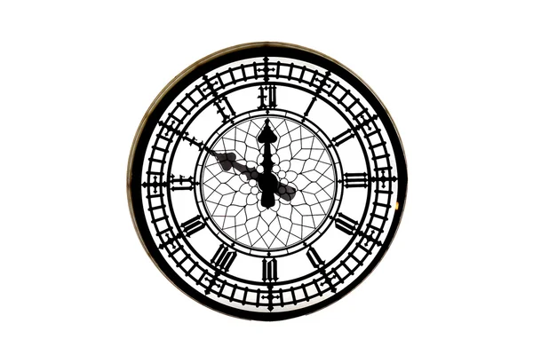 Sylwetka średniowiecznych zegara na białym tle — Zdjęcie stockowe