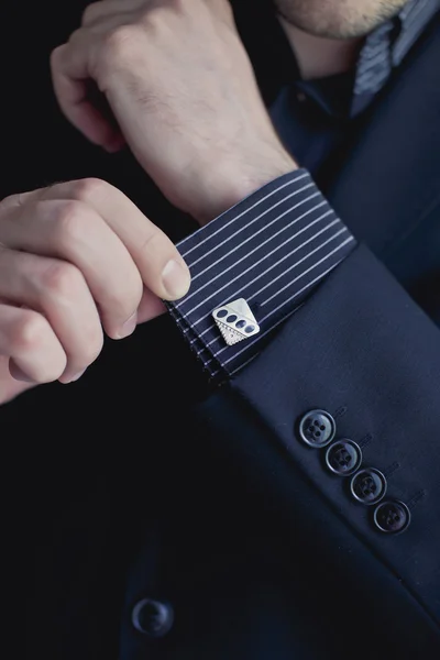Man's style. dressing suit, shirt and cuffs Royalty Free Stock Images