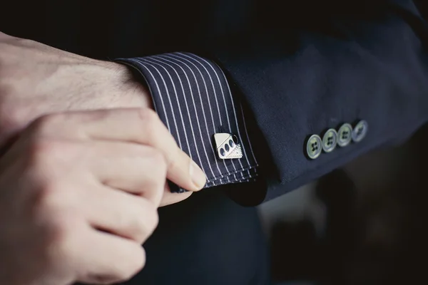 Man's style. dressing suit, shirt and cuffs — Stock Photo, Image