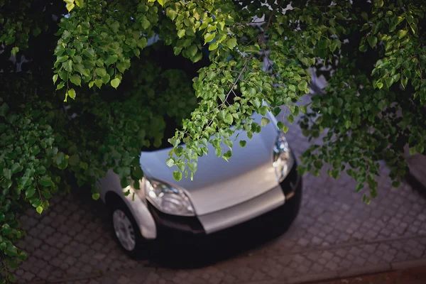 Wazig van auto op de parkeerplaats — Stockfoto