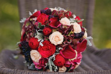 Düğün buketi yakın çekim