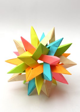 Renkli modüler origami yıldız