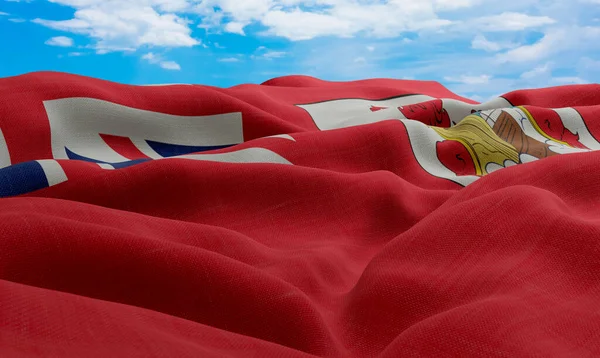 Bermuda Flagge Wind Realistische Und Wellige Stofffahne Rendering — Stockfoto