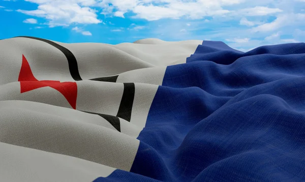 Bonaire Flagga Vinden Realistisk Och Vågig Tygflagga Rendering — Stockfoto