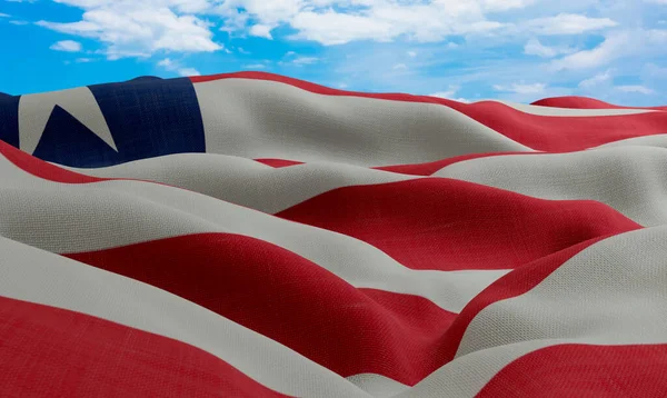 Liberia Flagga Vinden Realistisk Och Vågig Tygflagga Rendering — Stockfoto