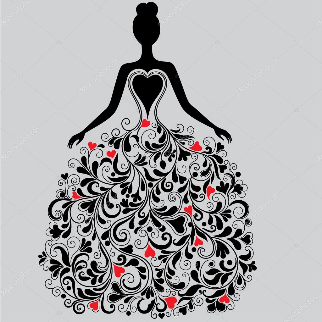 Download Vector silhouette of elegant dress — Stock Vector ...