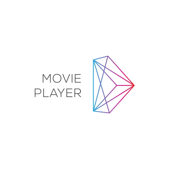 Movie player, abstract colored play logotype — Stock Vector