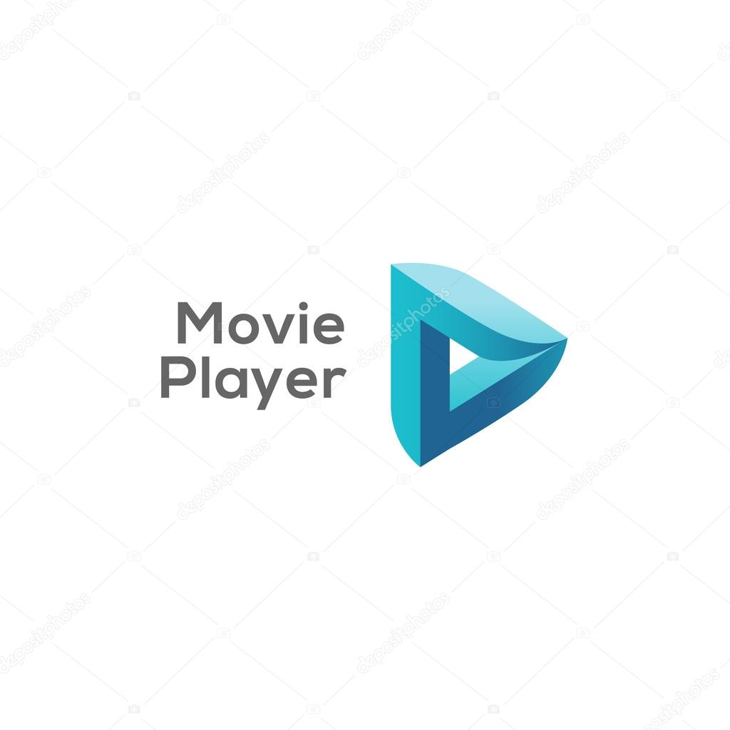 Movie player logo concept, play logotype, vector illustration.