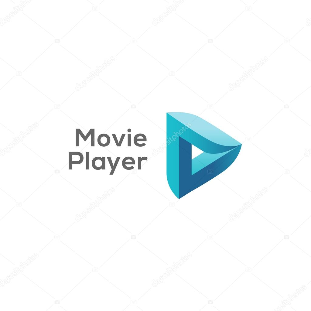 Movie player logo concept, play logotype